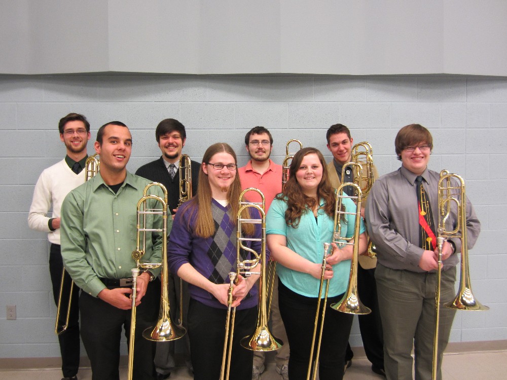Photo of trombone studio students